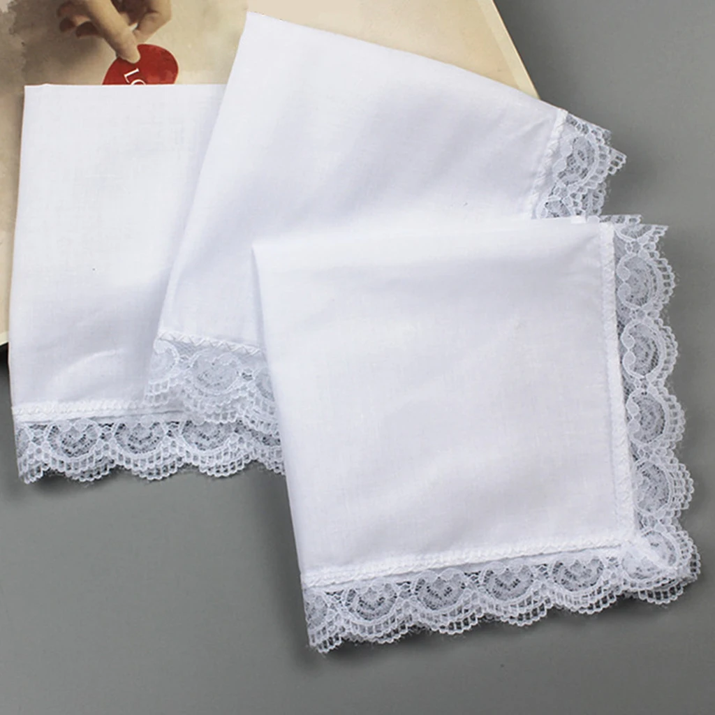 100% Cotton White Handkerchief Hanky Pocket Square for Men Women 26x27cm