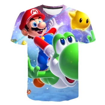 

3D Mario boys Clothes summer sonic Funny T-shirts kids Children's wear Clothing Anime Tshirts girls Clothes camisetas Tees tops