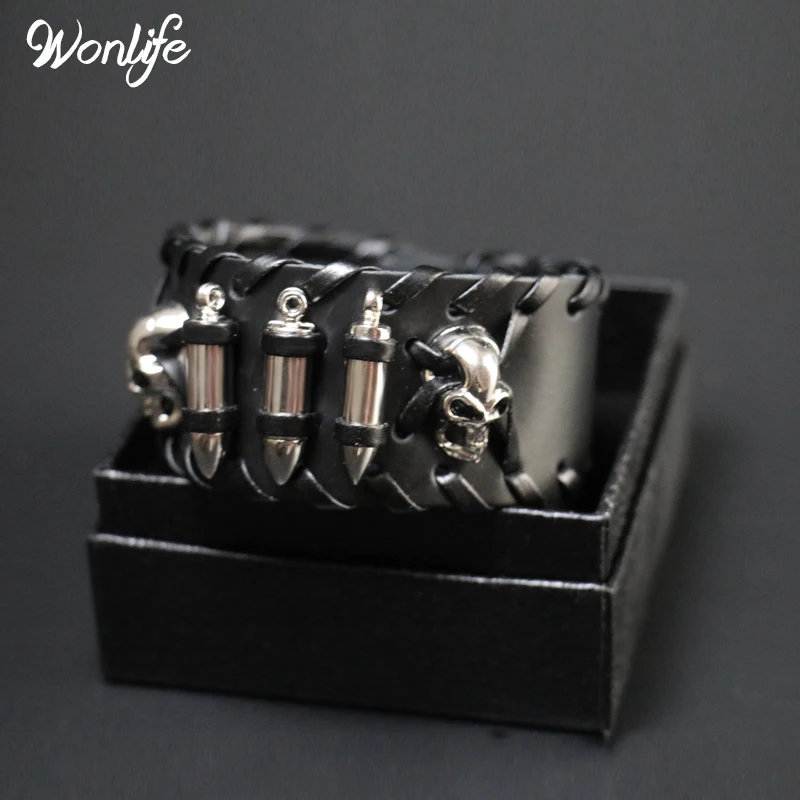 Кожаный браслет в форме пули стиле панк рок крутой Кафф|leather bangle|leather braceletbangle leather