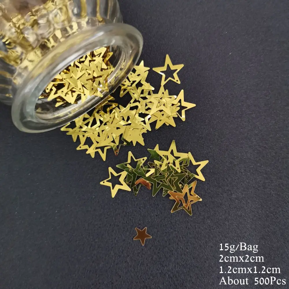 GD STAR B 15 г, рождественское конфетти Joyeux Neol, Мерцающая звезда, снежинка, снеговик, Seuquins, Веселый Рождественский фестиваль, товары для домашнего декора - Цвет: GD STAR B