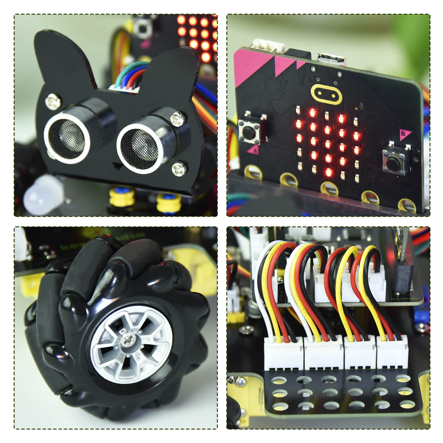 Keyestudio Mecanum Wheel Robot Micro:bit Robot Car Diy Electronic Kit Support APP Control and Make Code program