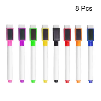 

8pc 8Colorful Magnetic Whiteboard Pen White Board Marker Built In Dry Eraser Student Children'S Drawing Pen SchoolofficeSupplies