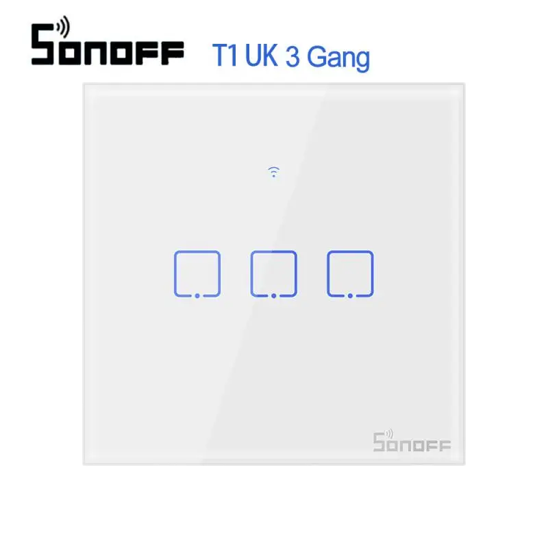 SONOFF tx-серия T1 Uk 433 RF WiFi умный домашний коммутатор модуль автоматизации переключатель поддержка eWelink совместим с Google Home Alexa - Комплект: UK 3 gang