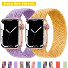 

Nylon Braided Solo Loop band For Apple watch Strap 44mm 40mm Elastic Wristband Bracelet on Smart Series 76543 42mm38mm 41mm 45mm