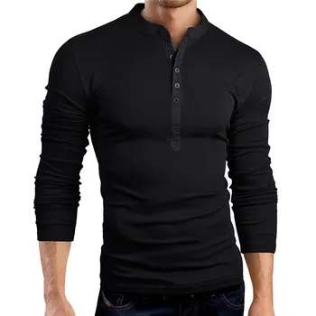 

T-Shirt Men Cotton T Shirt Full Sleeve tshirt Men Solid Color T-shirts tops tees Fashion Long Shirt Clothings T-shirts Tops Tee