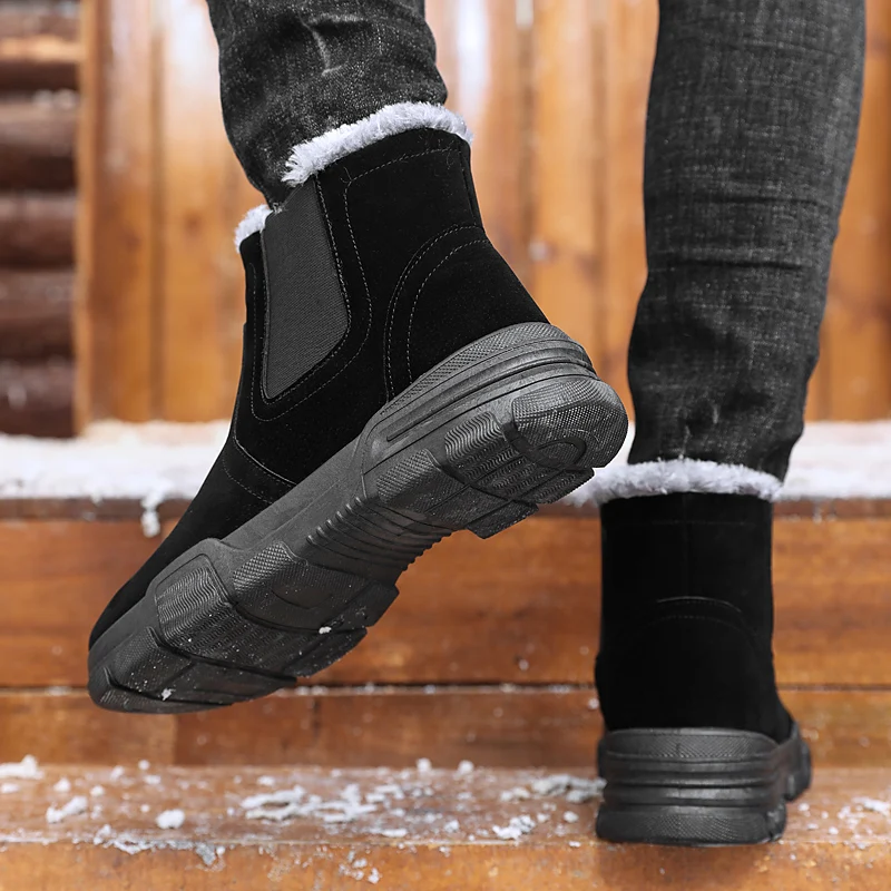 Новые зимние мужские ботинки; Бархатные Теплые Ботинки martin; лыжные ботинки; рабочие ботинки на толстой подошве; мужские водонепроницаемые повседневные ботинки