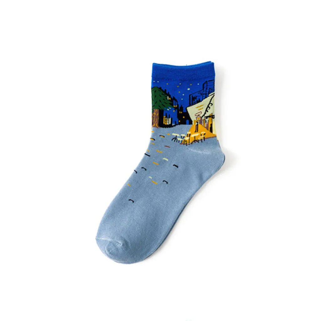 SAGACE, женские модные повседневные хлопковые носки средней длины с рисунком, цветные хлопковые носки,, 3 сентября