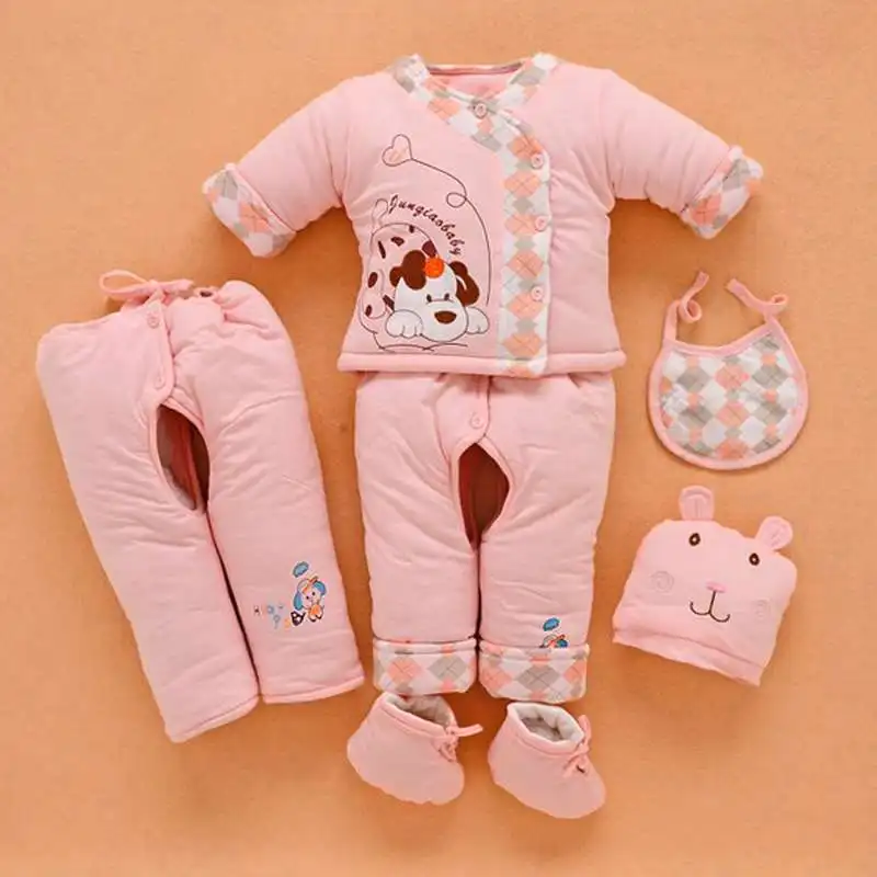 

2019 Winter New Style Baby Suit Reeves Wax Newborns Baby Cotton-padded Clothes Set Six Pieces Set