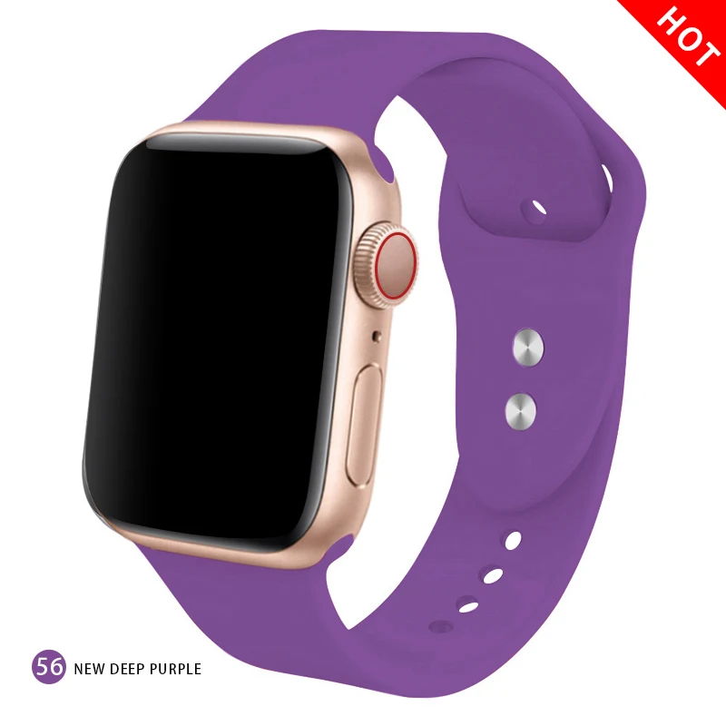 New deep purple Мягкий силиконовый сменный спортивный ремешок для 38 мм Apple Watch Series1 2 3 4 5 42 мм ремешок для наручных браслетов для iWatch Sports Edition - Цвет ремешка: New deep purple