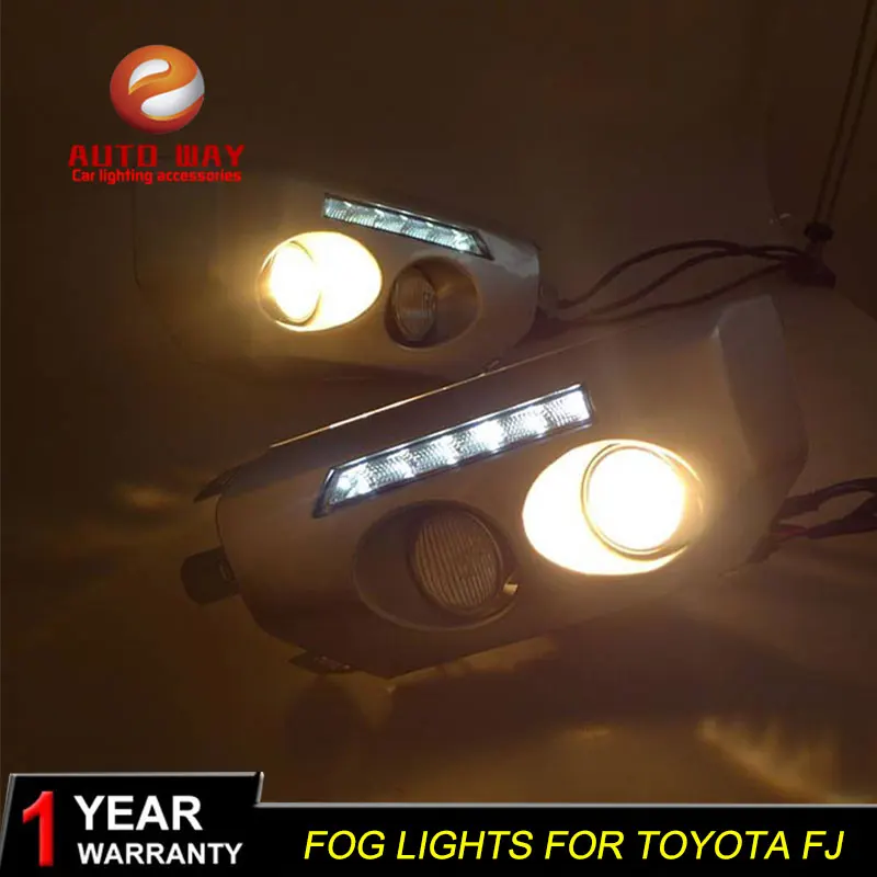  Free shipping  12V 6000k LED DRL Daytime running light case for Toyota FJ cruiser Fog lamp frame Fo - 32705653133