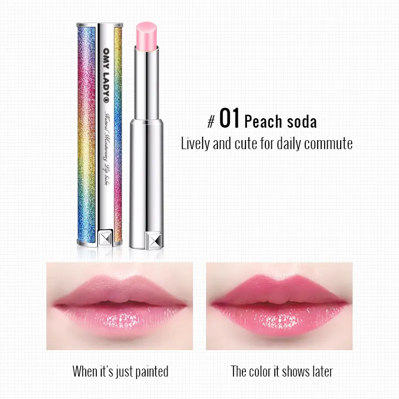 OMY LADY Heat discoloration Lip Balm Beewax Moisturizing Nourishing Lip Plumper Lip Lines Natural Extract Makeup Lipstick - Цвет: 1 Peach soda