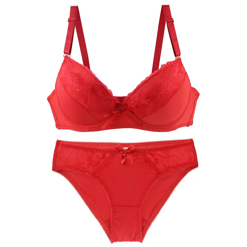bralette sets 2021 New Women Push Up Bra Sets Intimates Lace Bow Underwear For Ladies BCDE Cup Plus Size Female Lingerie sexy bra and panty set