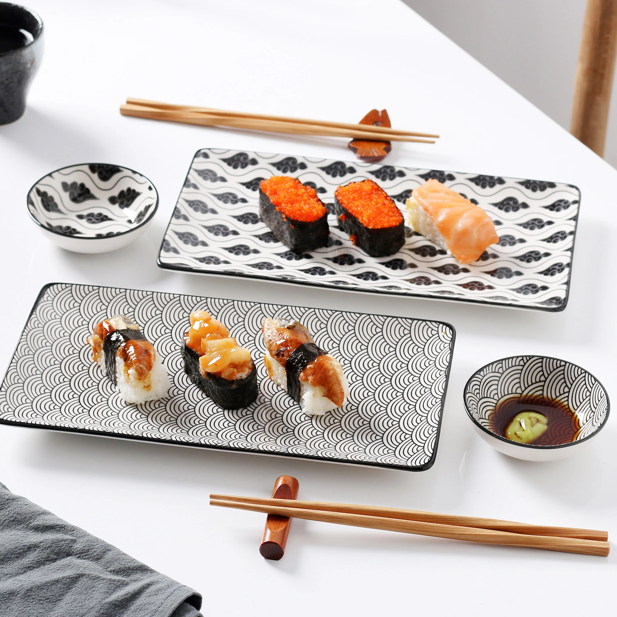 https://ae01.alicdn.com/kf/H9ba36d26232e4d468685e84493cbcaee9/Vancasso-Haruka-Japanese-Style-Porcelain-Sushi-Plate-Set-with-2-Sushi-Plates-Dipping-Dishes-2-Pairs.jpg