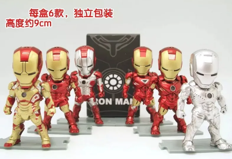 CapitaMall Ironman Cute 1 2 3 S 6-Железный человек Люминесцентная Высококачественная версия D-Capsule Toy Garage Kit