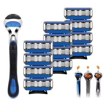 

TFLYSHAVE Men Shaver Razor Blade 5 Layer Stainless Steel Razor Blades Holder Shaving Compatible For Gillet te Fusion 5