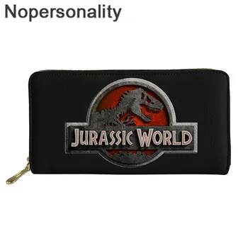 

Nopersonality Men Wallets with Coin Pocket Zipper Leather Long Purse 3D Printing Jurassic World Dinosaur Party Wallet Women 2019