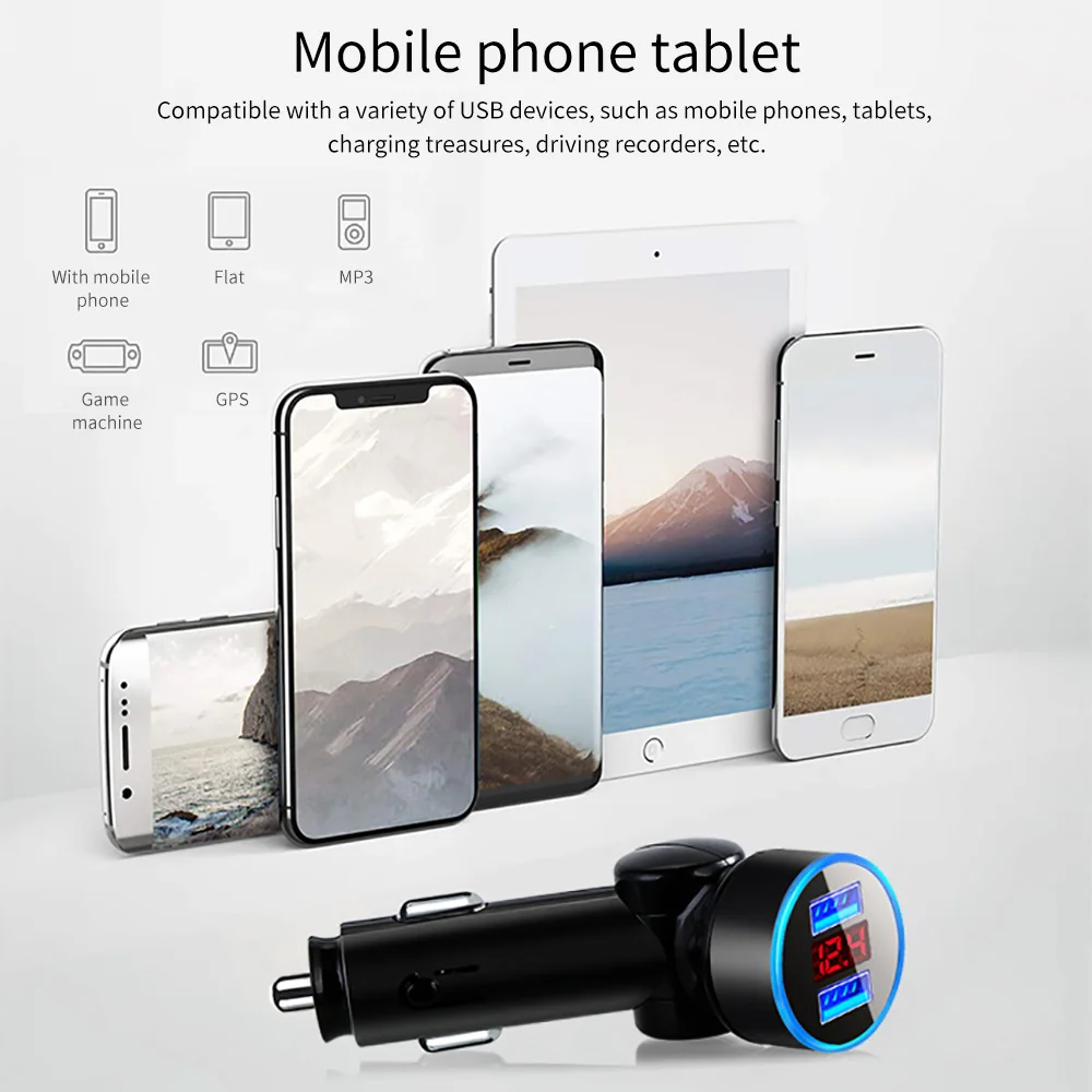 Универсальное автомобильное зарядное устройство 3.1A с двумя usb портами