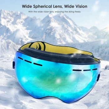 

Snowboard Ski Goggles Double UV Protection Anti-fog Big Skiing Glasses Eyewear Snowmobile Mask Men Women Winter Sport