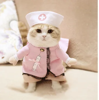 

Funny Halloween Pet Police Turning Clothing Pet Chef Doctor Nurse Racer Emperor Pet Costume