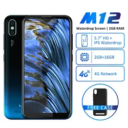 Мобильный телефон LEAGOO M12 5,7 "HD + экран капли воды 2 Гб ОЗУ 16 Гб ПЗУ MT6739V 3000 мАч 8MP камера Android смартфон