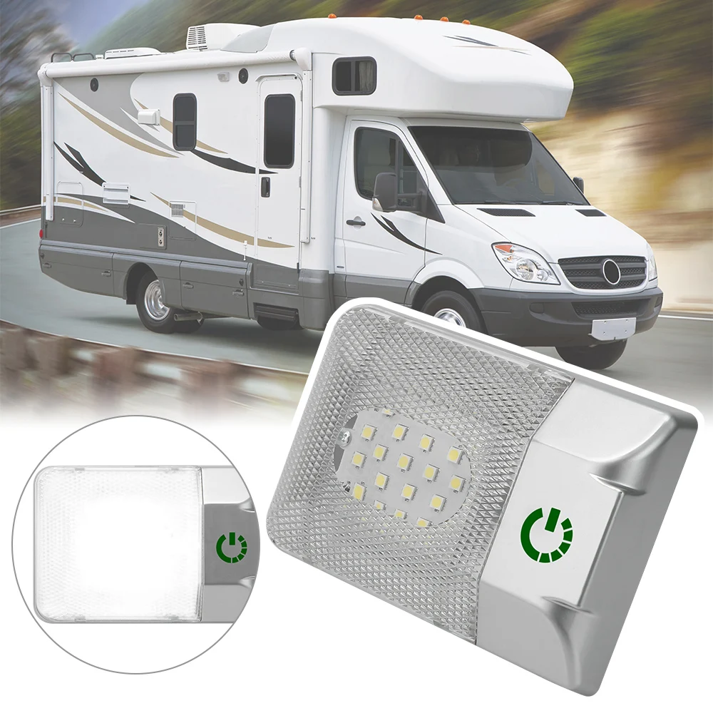 Lampe LED plafonnier dôme 12V – 46 LED blanche – Éclairage intérieur pour camping-car et caravane – Installation simple
