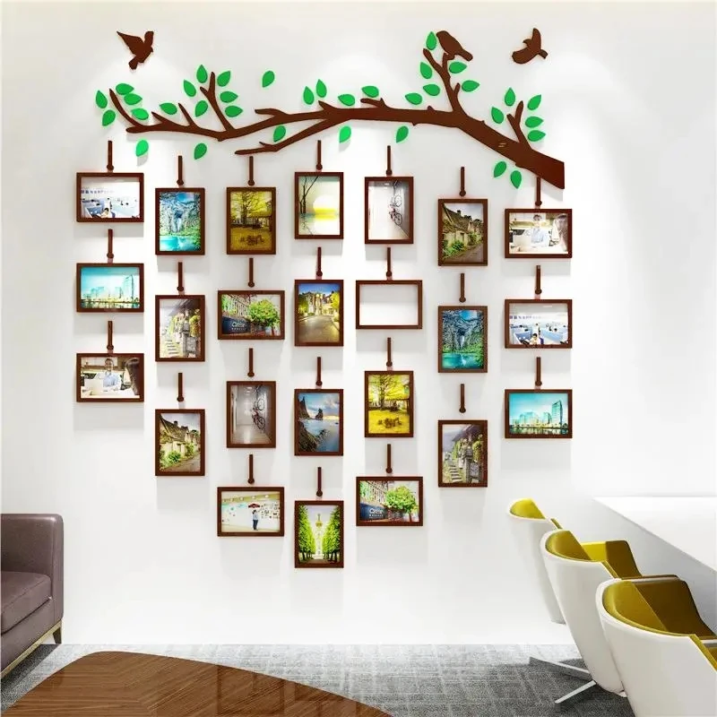 

Acrylic Photo Frame Wall Sticker 3D DIY Family Photo Wall Stickers Home Hotel Office School Living Room Art Wall Decor