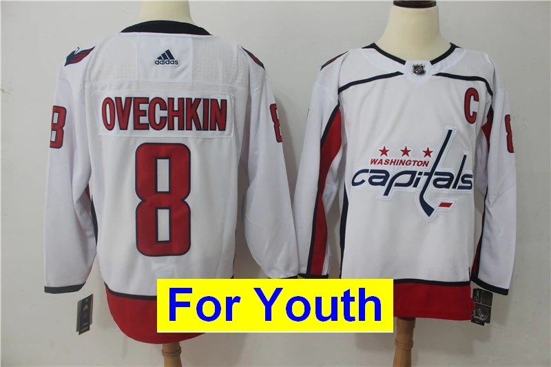 Детские Молодежные Washington TJ Oshie Александра Овечкина Tom Holtby Nicklas Backstrom Braden Евгений Кузнецова Майки - Цвет: as photo