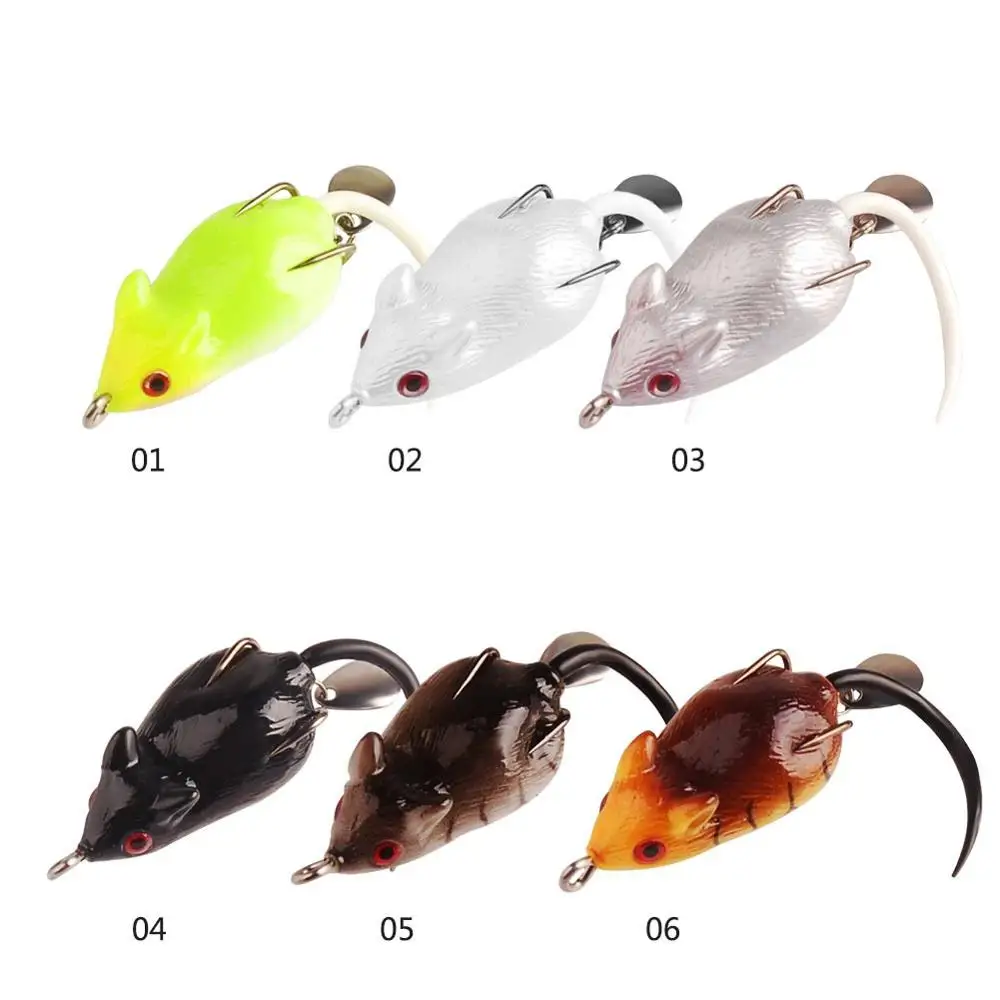 Мышь рыболовные приманки Cicada 3D глаза Пластиковые жесткие воблеры с 10 # крючки
