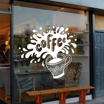 

Coffee Shop Sticker Bean Milk Tea Decal Cup Poster Vinyl Art Wall Decor Mural Decoration Break Bread Cafe Glass Decals