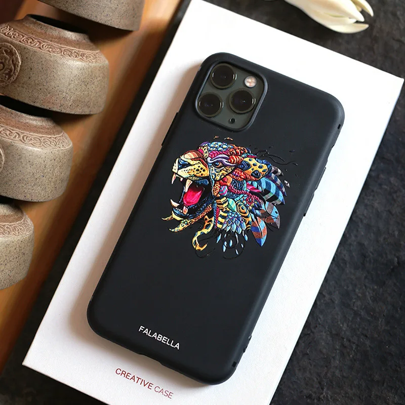 Чехол для телефона с изображением большого тиснения Iphone 11 Pro Max чехол тигра Рева