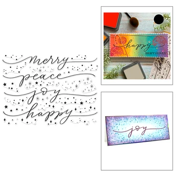 

2020 New Merry Christmas Sentiment Words Clear Stamps Happy and Joy Peace Metal Cutting Dies Scrapbooking For Crafts Card Making