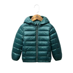 Outono inverno crianças com capuz para baixo jaquetas para meninas doces cor quente crianças para baixo casacos para meninos 2 9 anos outerwear roupas