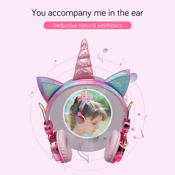 

Cute Unicorn Headphone Colorful Diamond Phone Girl Fone Gamer Earphones Gaming With Mic For Live Steam Kids Youtube Video