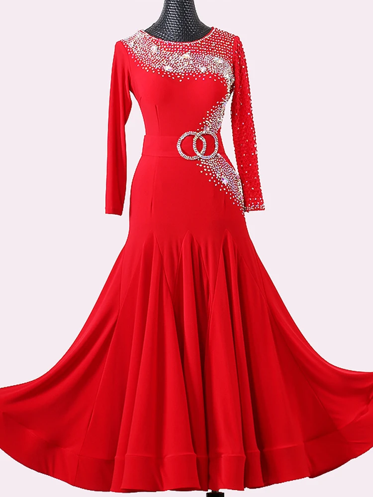 

The new National standard modern dance clothing big pendulum dress practice clothing ballroom dancing Waltz-LXT811