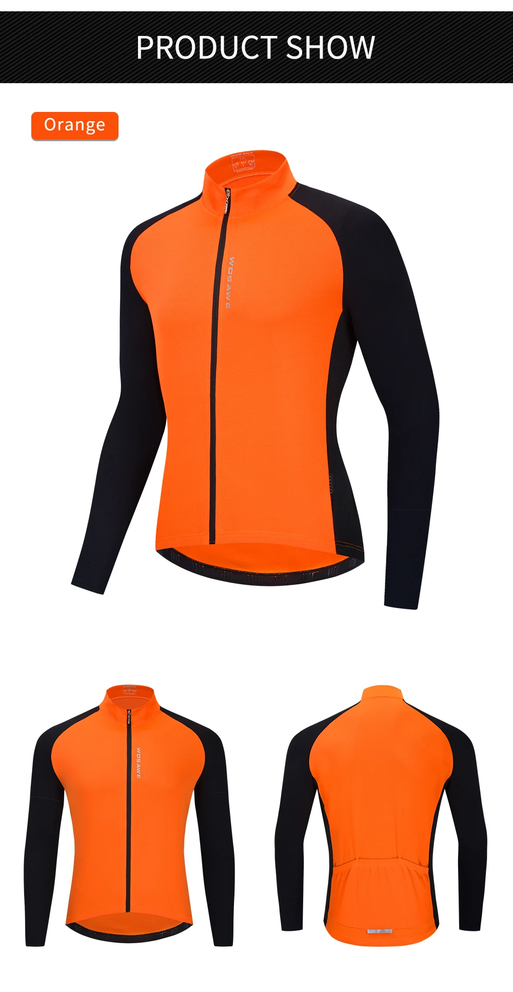 WOSAWE Breathable Cycling Jersey Qick Dry MTB Bike Bicycle Shirts Men's Top clothing ciclismo Long Sleeves Jersey Running Shirts