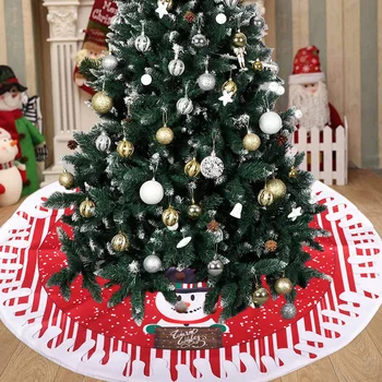 

80cm Christmas Tree Skirt Christmas Tree Plush Toy Santa Claus Deer Snowman Skirt Decoration Merry Christmas Party Decoration