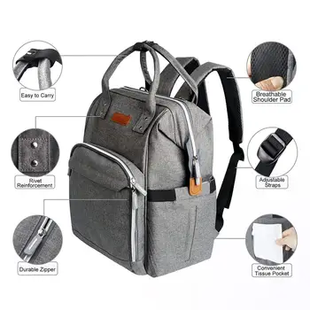 

Ankomming mammy bag double shoulder pop diaper bag Upgraded multi-functional mother and baby bag