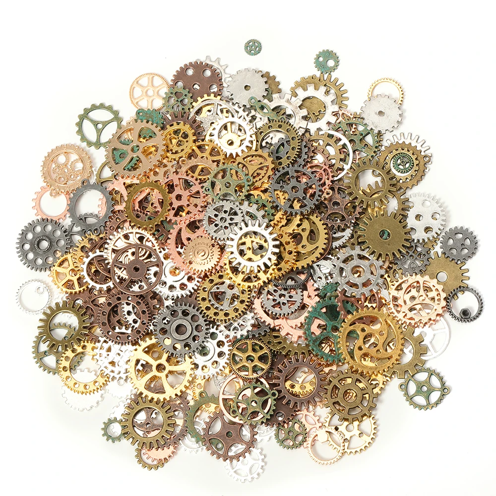 

50g 100g Mixed Alloy Mechanical Steampunk Cogs & Gears Vintage Charms For Jewelry Making Findings DIY Handmade Craft Accessories