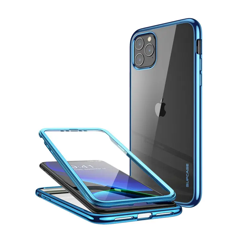 Чехол для iPhone 11 Pro Max 6,5 дюйма() SUPCASE UB электро металлический гальванический+ ТПУ чехол со встроенным протектором экрана - Цвет: Blue