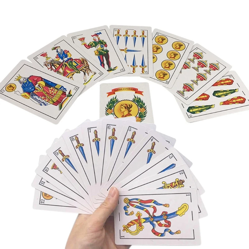 Spanish Playing Cards 2 Packs Puerto Rico Playing Cards School Travel or Party Games Creative Gift PVC Plastic Waterproof Poker Cards Suitable for Family