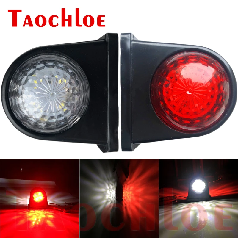 2pcs 12v 24v Wide Lighting Trailer Rear Light Led Parking Lights For Truck Position Light Red