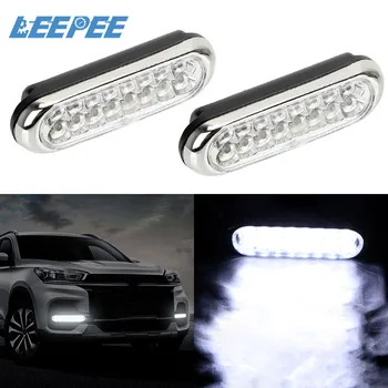 

LEEPEE Universal Car Daytime Running Light 2pcs 16 LED Car Van DRL Day Driving Light Fog White Light DRL Daytime Running Lamp