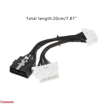 

16 pin OBD2 OBD 2 OBDii Splitter Extension Cable one Male to Two Female Y Cable for ELM327