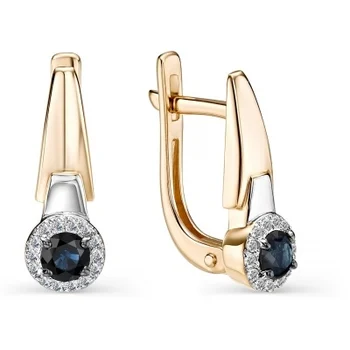 

Alcor earrings with sapphires and diamonds in red gold