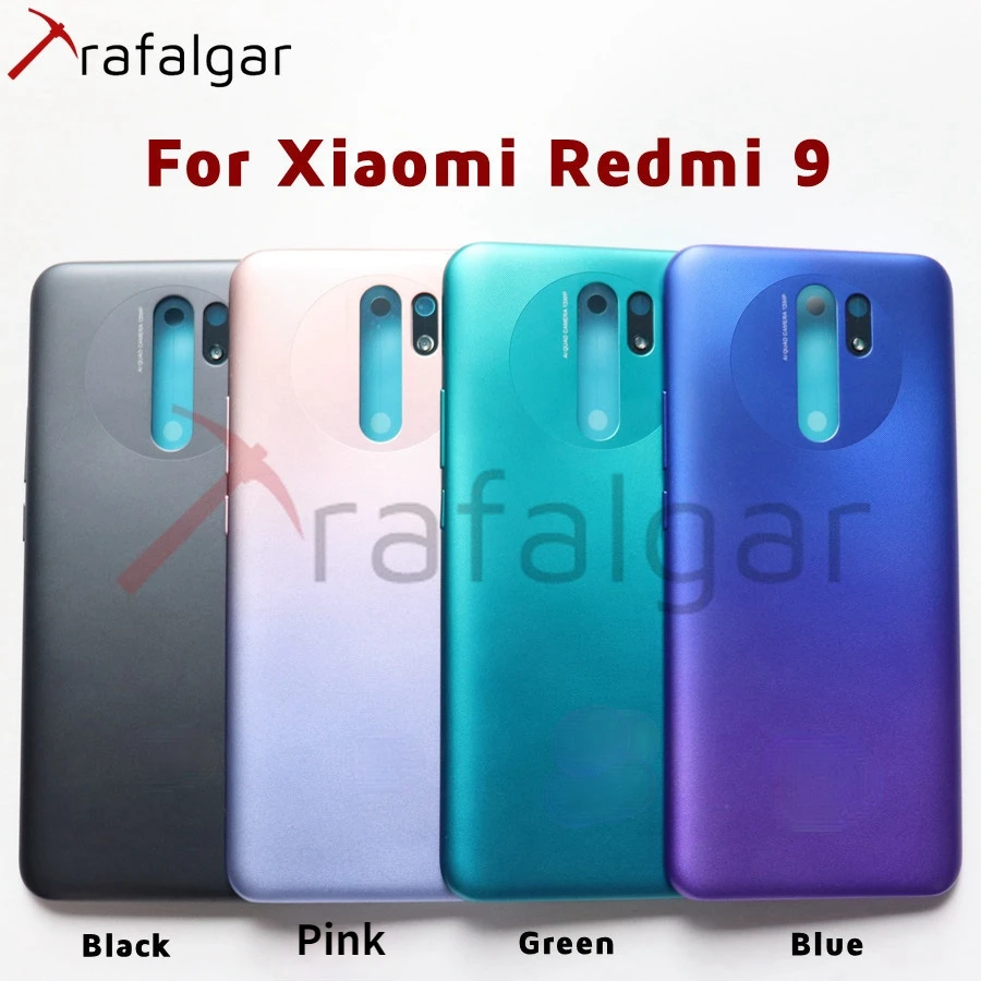 Задняя крышка батарейного отсека для Xiaomi Redmi 9 Крышка с кнопками регулировки