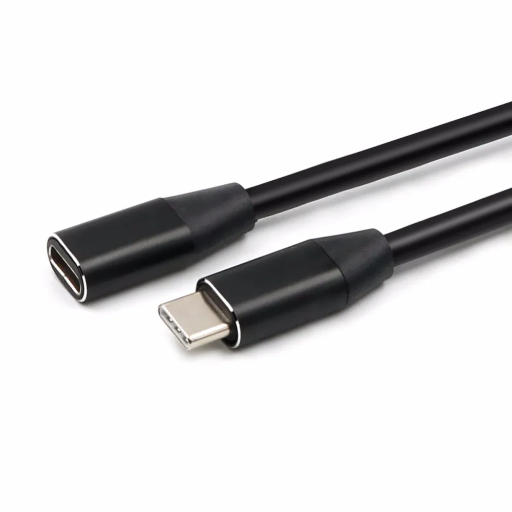 100 см type C USB 3,1 папа-USB-C Женский удлинитель для передачи данных черный кабель для PC tv