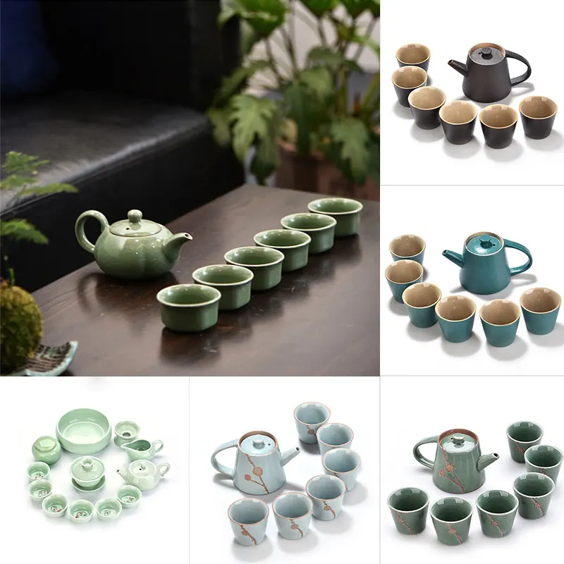 

Chinese Kung Fu Tea Set Ceramic Glaze Teapot Porcelain Teaset Portable Tea Cups of Tea Ceremony Teaware Sets Gift for Friend