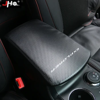 

JHO Car Armrest Box Cover For 2011-2019 Ford Explorer 2018 17 16 15 14 13 12 Carbon Fiber Grain Arm Rest Protector Accessories