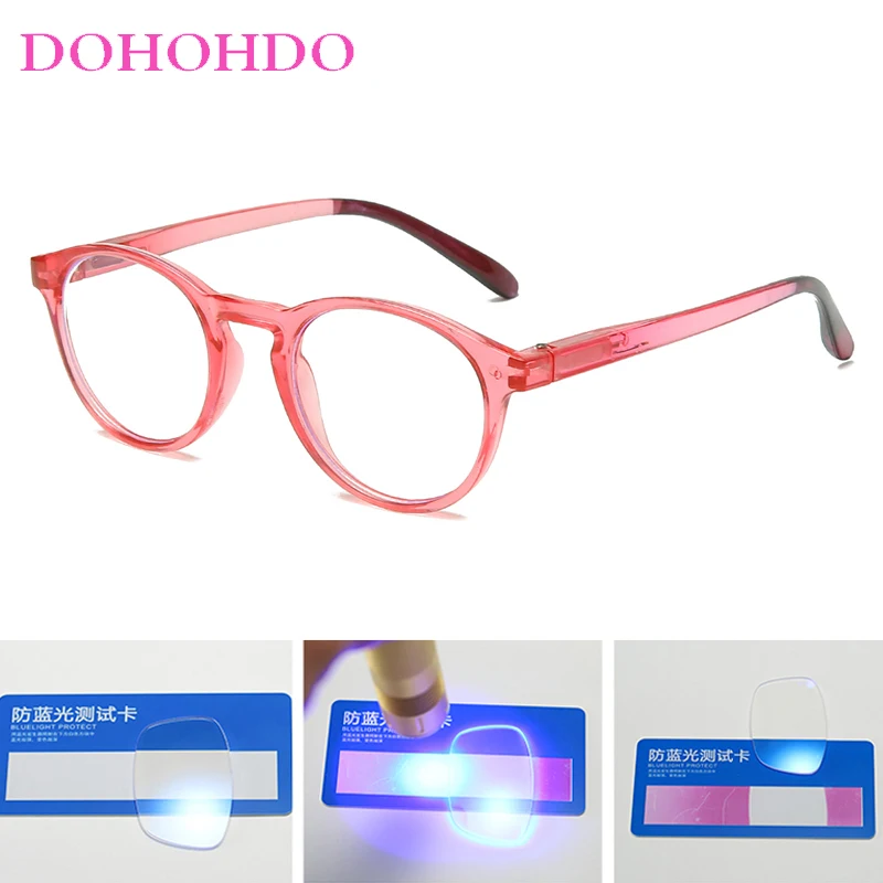 DOHOHDO Kids Round blue light blocking glasses optical glasses frame Anti Blue Light Eyeglasses For Boy Girl Computer Children Spectacles Anti-UV Oculos Infantil