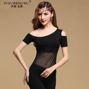 

Belly Dance Costume Top Sexy Model T-shirt Lady Irregular Tops&Tees Practice Clothing Belly Dance Shirt Tops Oriental Dance Wear